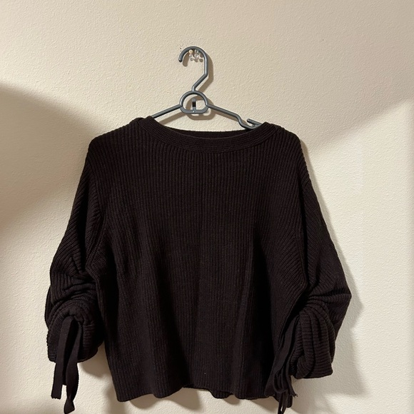 Women’s Cashmere Wool Blend Sweater Ivory White & Brown Color Available - Picture 2 of 11